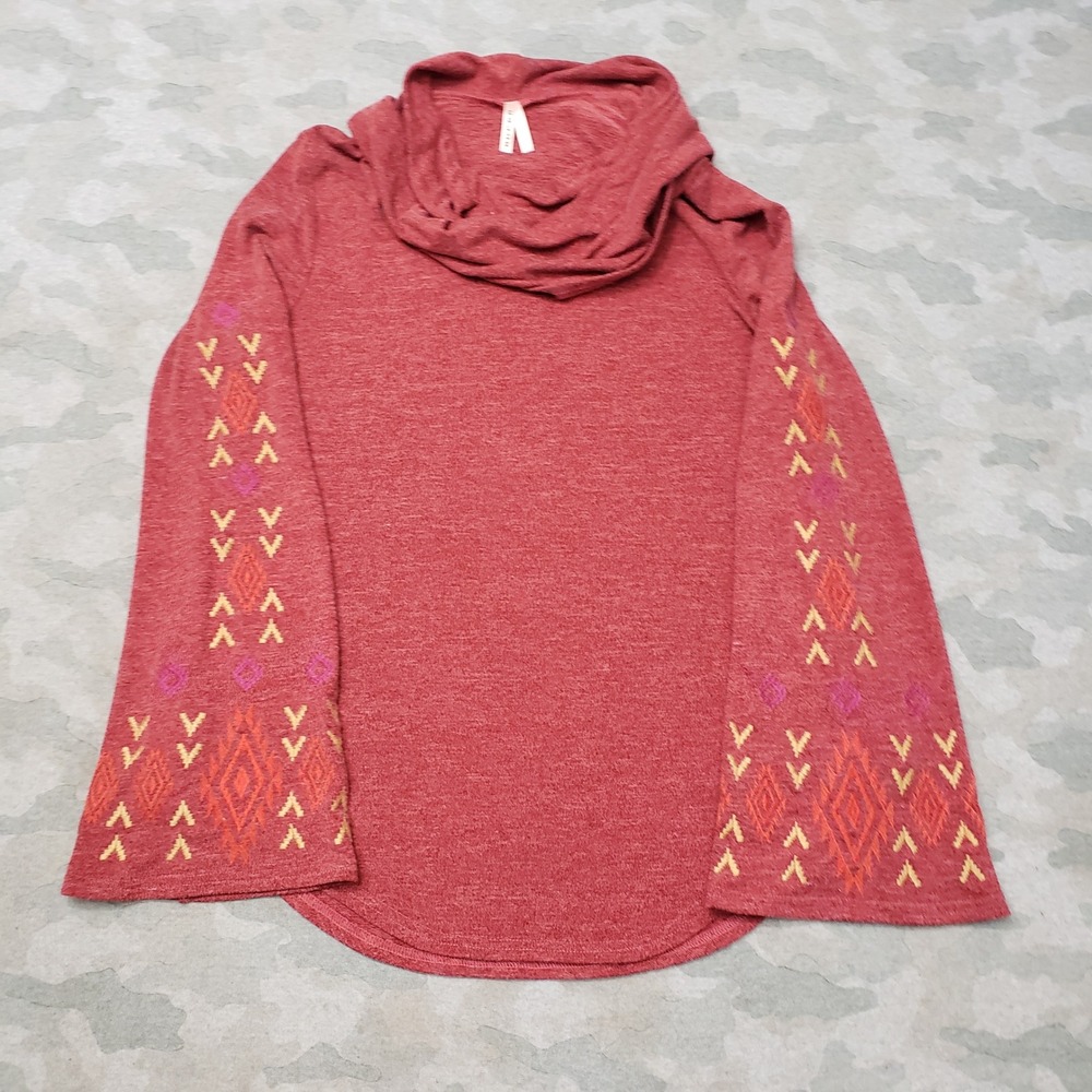 Roper Sweater Womens Large Red Cowl Neck Bell Sleeve Western Rodeo Outdoors